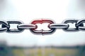 Deteriorating Connection Exhibiting Weakness in a Metal Chain s Vulnerability, Exposed Weakest Link Royalty Free Stock Photo