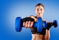 Determinated girl at the gym ready to start fitness lesson Royalty Free Stock Photo