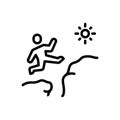 Black line icon for Determination, jump and courage