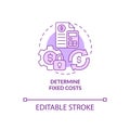 Determine fixed costs purple concept icon