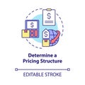 Determine pricing structure concept icon