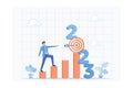 determine targets for business in 2023. an entrepreneur analyzes and sets strategies to develop or improve business performance. Royalty Free Stock Photo