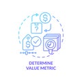 Determine value metric blue gradient concept icon Royalty Free Stock Photo