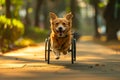 Determined Dog in Wheelchair Triumphs.