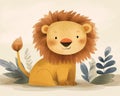 The Determined Lion: A Cute and Colorful City Adventure in Tedes Royalty Free Stock Photo