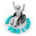 Determined Wheelchair Person - Yes I Can Royalty Free Stock Photo