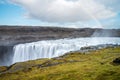 Detifoss Waterfall and Rainbow, Iceland Royalty Free Stock Photo