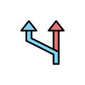 Detour, arrow icon. Simple color with outline vector elements of navigation icons for ui and ux, website or mobile application