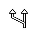 Detour, arrow icon. Simple line, outline vector elements of navigation icons for ui and ux, website or mobile application