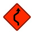 Detour arrow warning road sign