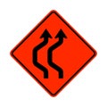 Detour arrow warning road sign