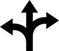 Detour icon. Detour sign. Avoiding an obstacle on the right or left. Detour icon in flat style. Bypass symbol