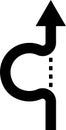 Detour icon. Detour sign. Avoiding an obstacle on the right or left. Detour icon in flat style. Bypass symbol