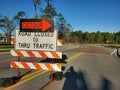 Detour road closed sign on street Royalty Free Stock Photo