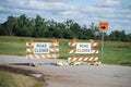 Detour Road Closed Signs