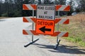 Detour sign on American road