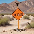 Detour Sign in Dessert