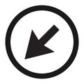 Detour to the left sign line icon