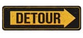 Detour vintage rusty metal sign