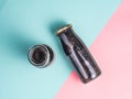 Detox activated charcoal black chia water Royalty Free Stock Photo