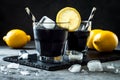 Detox activated charcoal black lemonade