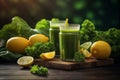 Detox and Cleanse with Lemon and Broccoli, Green Juice, Green Vegetables