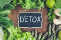 Detox concept with green vegetables