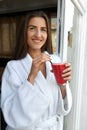 Detox Diet. Healthy Woman Drinking Fresh Juice In Morning Royalty Free Stock Photo