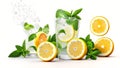 A Detox Drink of Delightful Citrus and Mint Infused Water. Royalty Free Stock Photo