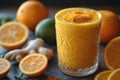 Detox drink ginger-lemon and orange juice Royalty Free Stock Photo