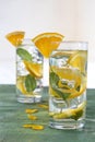 Detox drinks withorange and mint Royalty Free Stock Photo