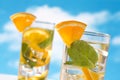 Detox drinks withorange and mint Royalty Free Stock Photo