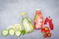 Detox fruit infused water. Refreshing summer homemade cocktail Royalty Free Stock Photo