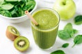 Detox green smoothie in glass Royalty Free Stock Photo