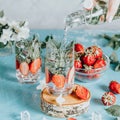 Detox infused water with strawberry and mint in highball glasses Royalty Free Stock Photo