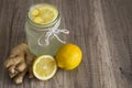 Detox Lemon and Ginger Drink in a Jar