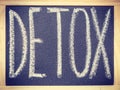 Detox sign written on black board