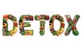 Detox large text from food Royalty Free Stock Photo