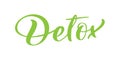 Detox text vector logo lettering isolated on white background. Illustration Handwritten lettering diet. Modern