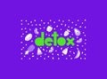 Detox Vector Lettering with frutes and vegs icons. Detox diet concept.