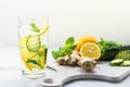 Detox water Sassy with ingredients Royalty Free Stock Photo