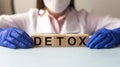 DETOX word made with building blocks Royalty Free Stock Photo