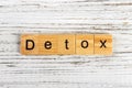 Detox word made with wooden blocks concept Royalty Free Stock Photo