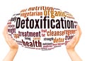 Detoxification word cloud hand sphere concept