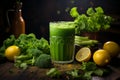 Detoxify and Energize with Green Juice and Diet Smoothie Royalty Free Stock Photo