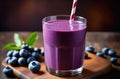 Healthy blueberry smoothie, diet smoothie for weight loss, healthy eating and nutrition, organic