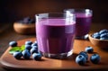 Healthy blueberry smoothie, diet smoothie for weight loss, healthy eating and nutrition, organic