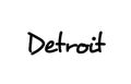 Detroit city handwritten word text hand lettering. Calligraphy text. Typography in black color