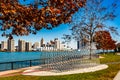 Detroit city, a view from Windsor, Ontario, Canada. Royalty Free Stock Photo