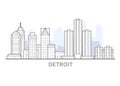 Detroit cityscape, Michigan - panorama of Detroit, skyline of downtown